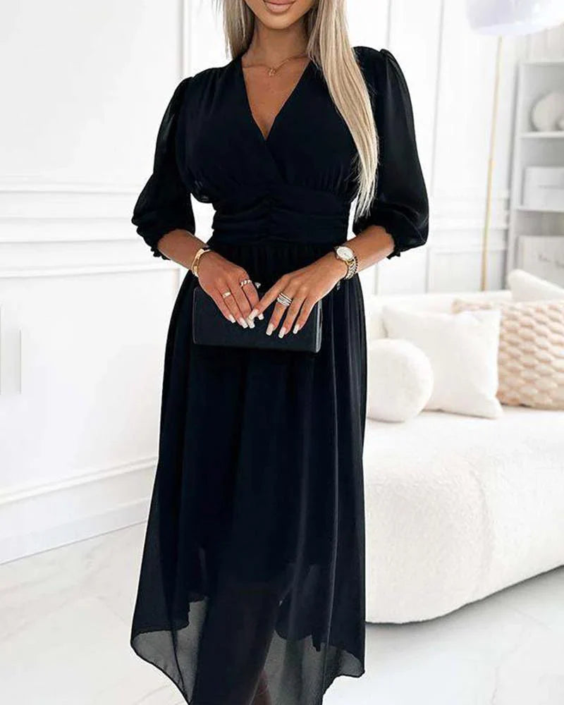 Niobe | Robe luxueuse à manches trois-quarts pour femmes