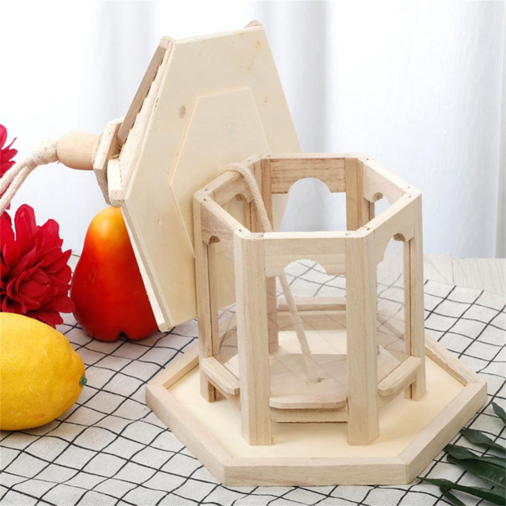Mangeoire en Bois Transparent pour Oiseaux Domestiques