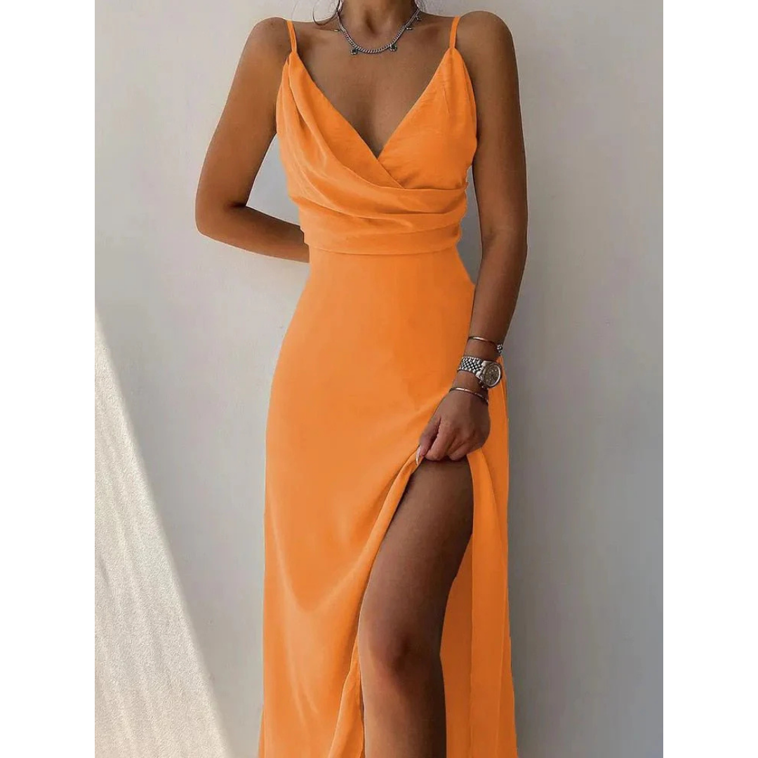 Robe Maxi Fendue à Fleurs pour Femmes