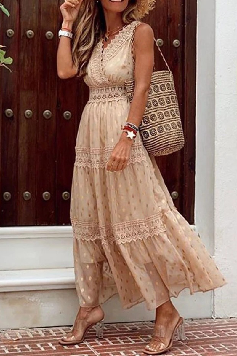Tia | Robe Chiffon à Pois pour Femmes