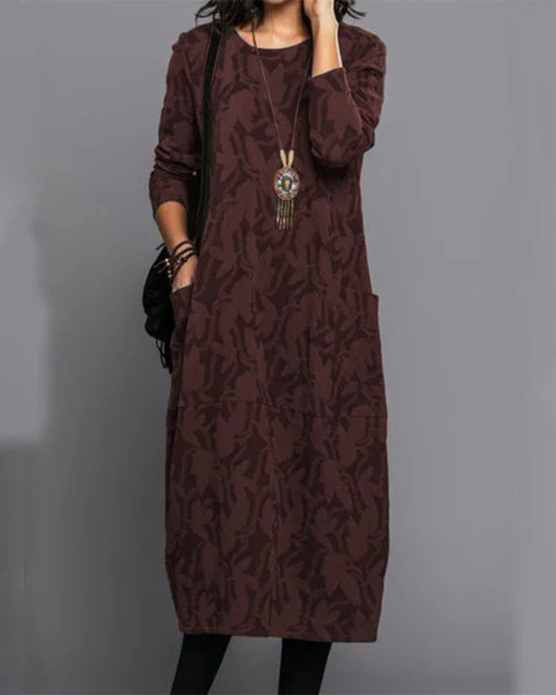 Xenia | Printed long-sleeve dress
