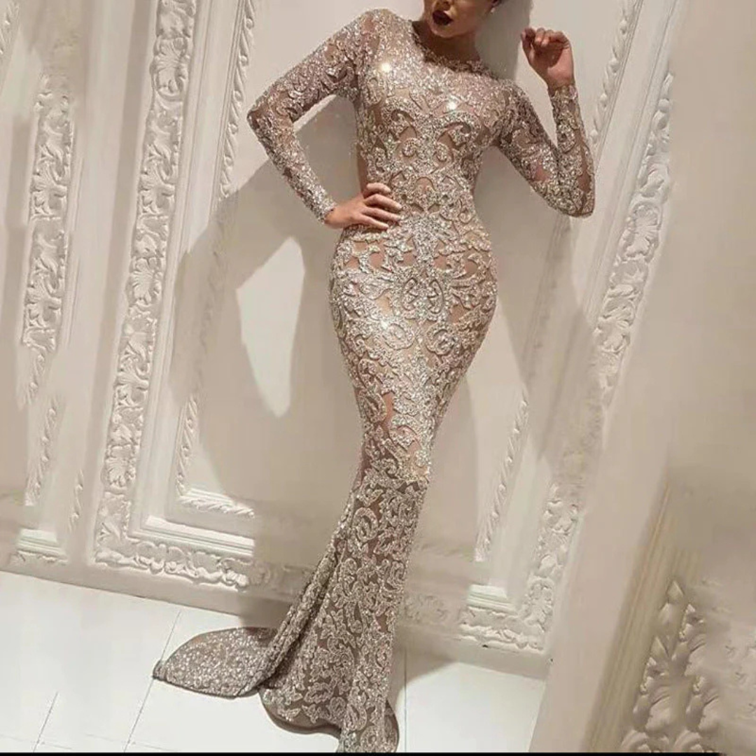 Rashiana | Long sleeve evening dress for women | Maxi