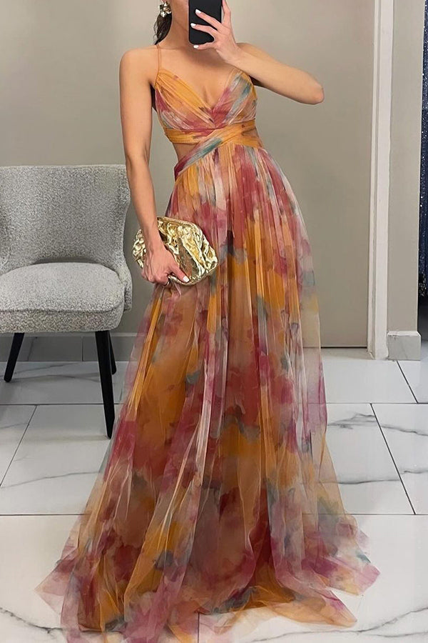 Sleeveless Wedding Dress with Deep V-Neck for Women | Maxi
