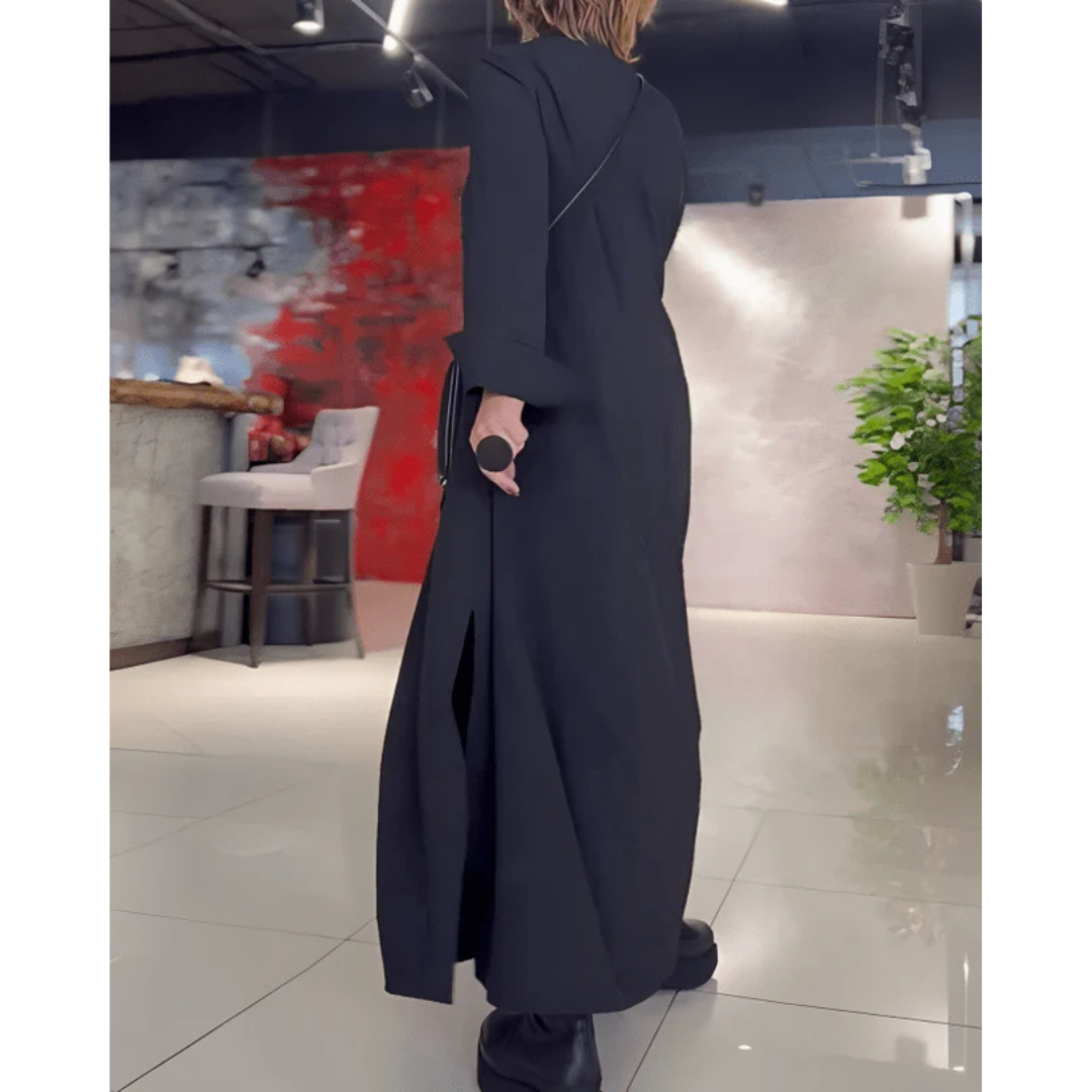 Maxi Dress with V-Neck for Women | Loose Fit