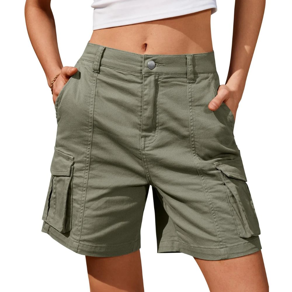 Shorts Cargo Longs Femmes Taille Basse