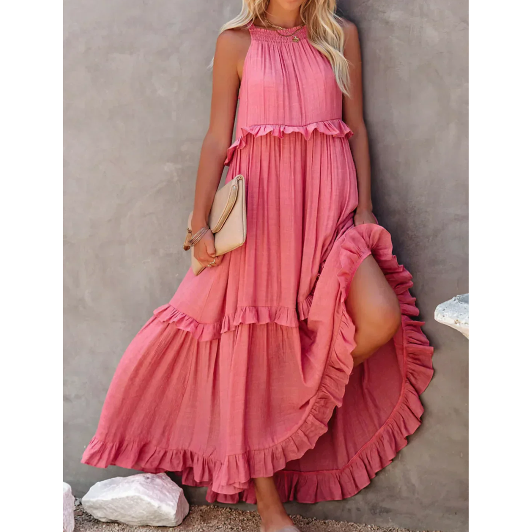 Robe Maxi Évasée sans Manches pour Femmes
