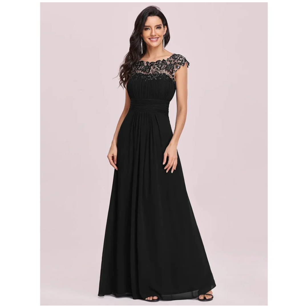 Robe Femme avec Manches Plissées | Maxi