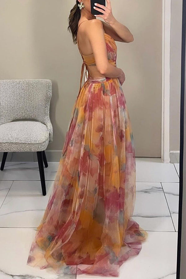 Sleeveless Wedding Dress with Deep V-Neck for Women | Maxi