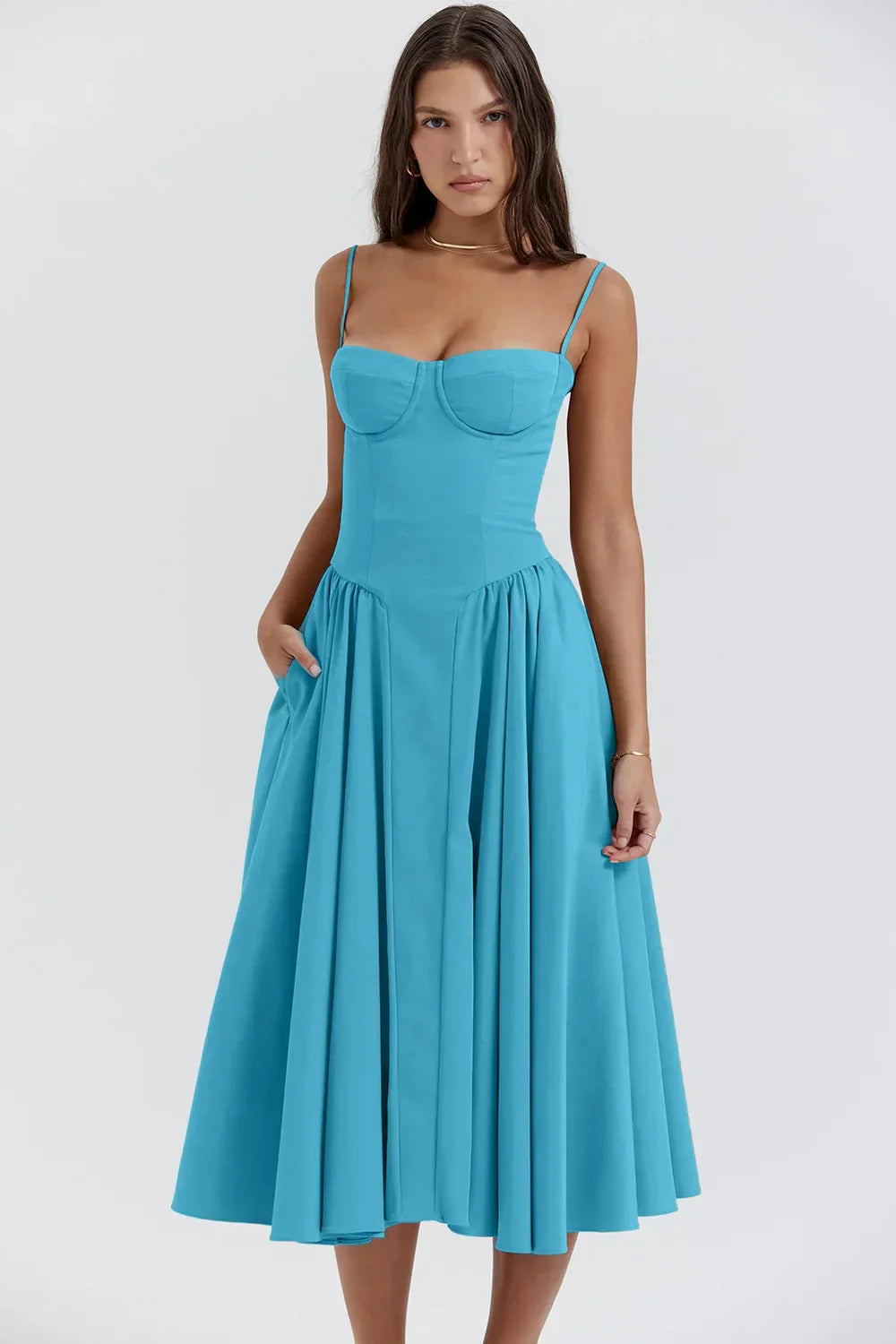 Jutte | Robe mi-longue sans manches pour femmes