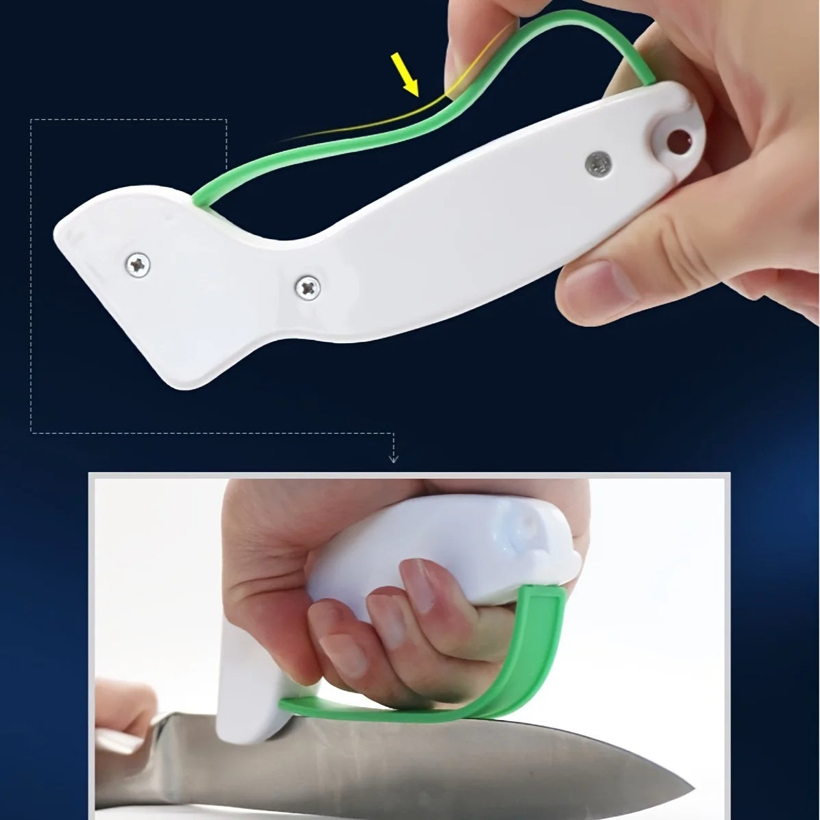 Aiguiseur de Couteaux Manuel Compact pour Outils de Cuisine et de Jardin