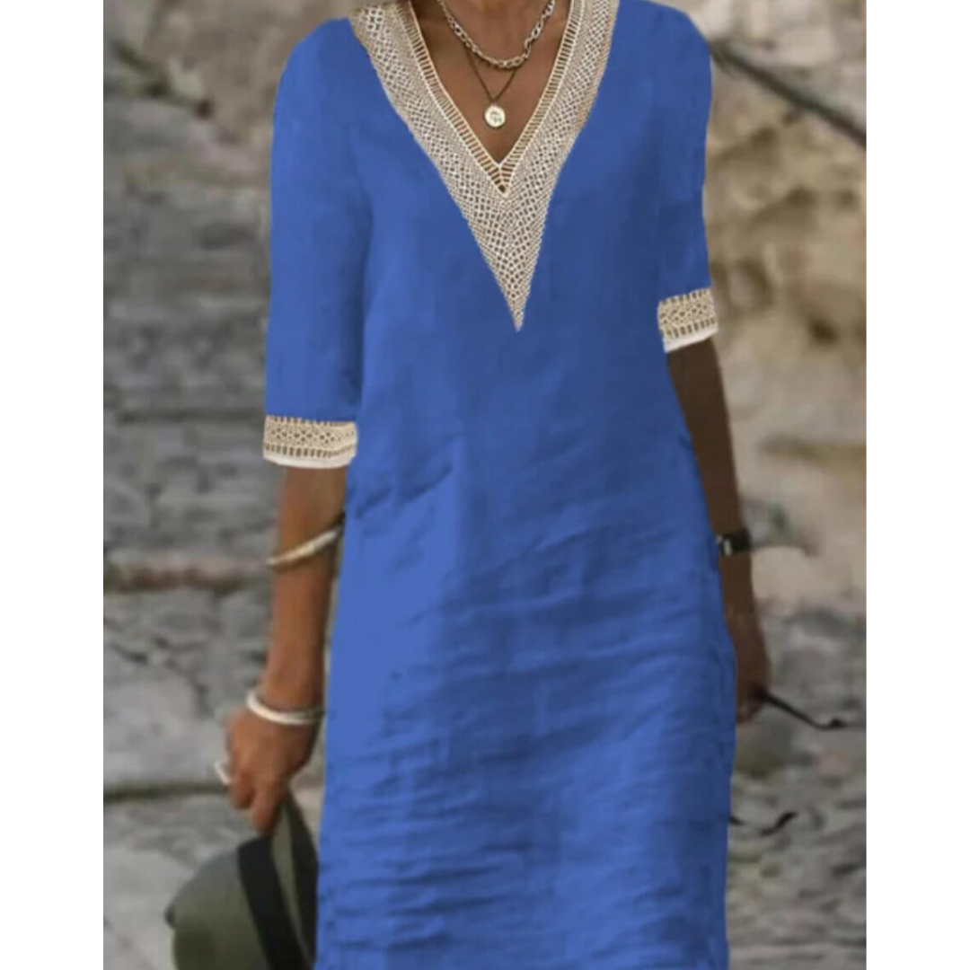 Robe Élégante à Décolleté en V | Midi