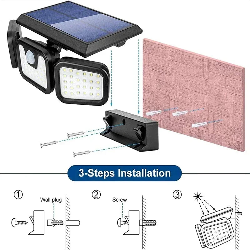 Lampe Solaire à Détection de Mouvement pour Usage Extérieur