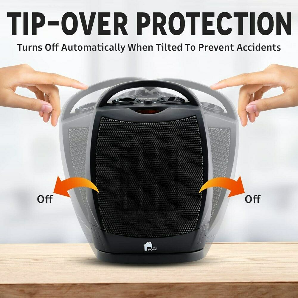 Chauffage d'Espace Électrique Portable Super Silencieux Ventilateur Oscillant avec Thermostat