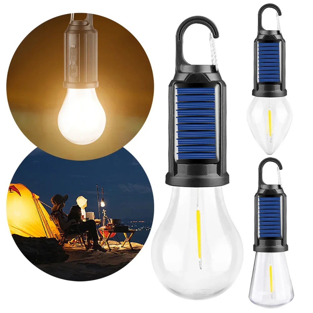 Lampe de Camping Rechargeable Solaire avec Crochet