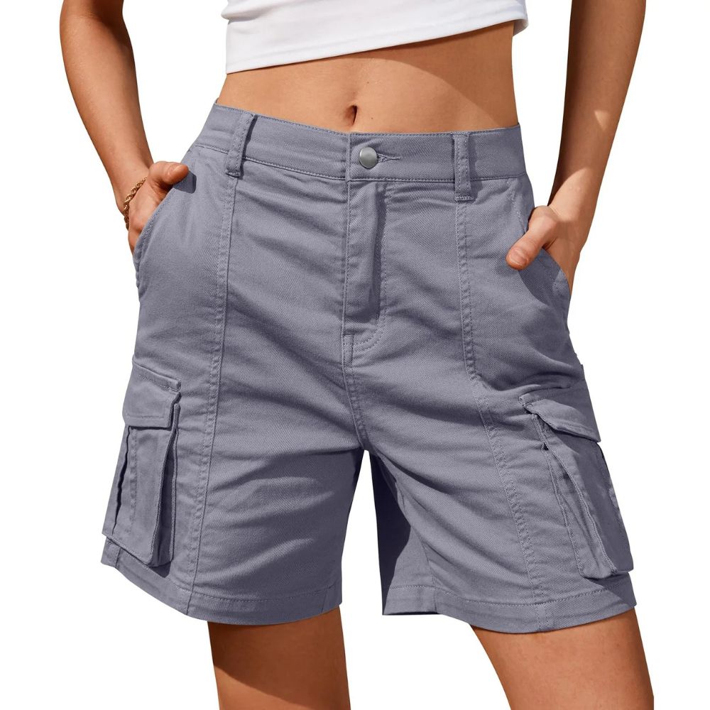 Shorts Cargo Longs Femmes Taille Basse