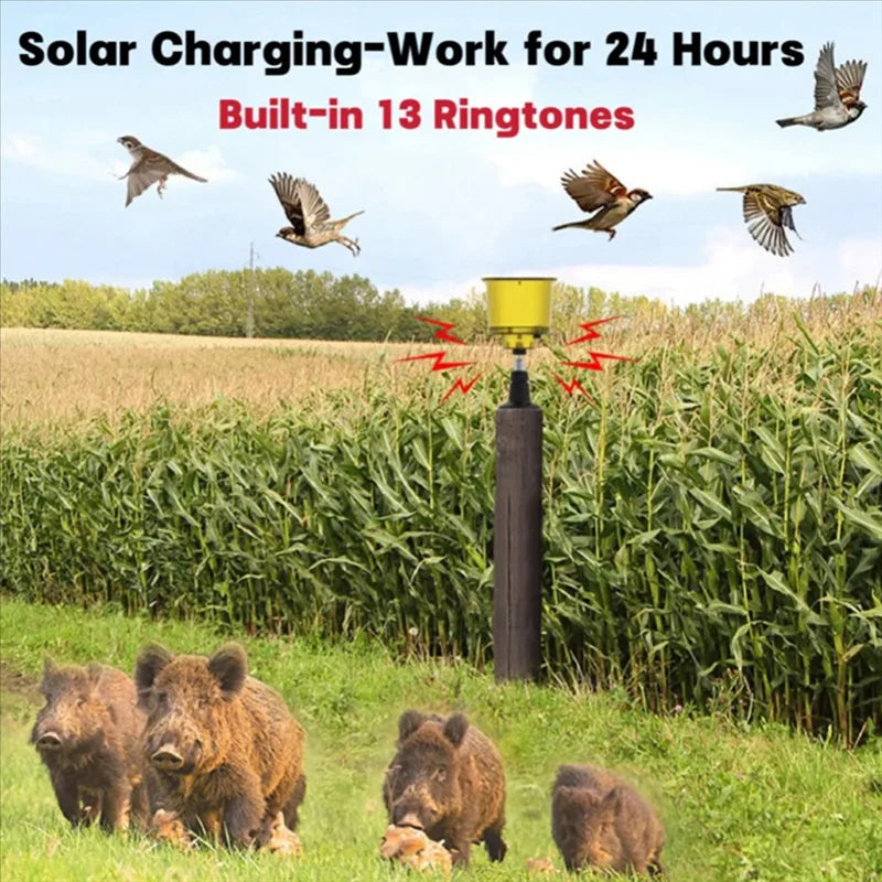 Répulseur de Oiseaux Solaire avec Son et Lumière