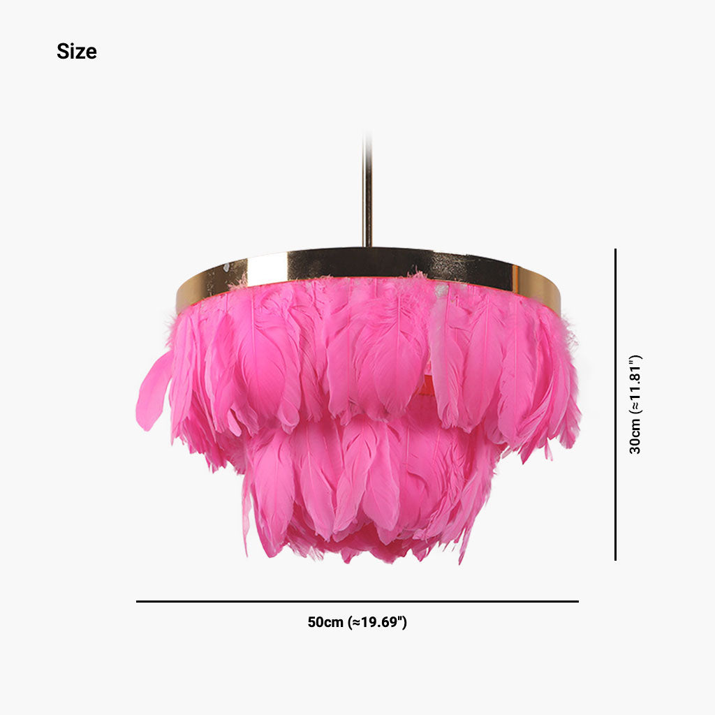 Suspension en plumes d'oie ronde, 3 couleurs