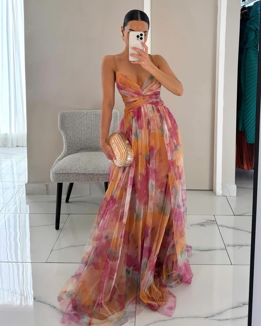 Sleeveless Wedding Dress with Deep V-Neck for Women | Maxi