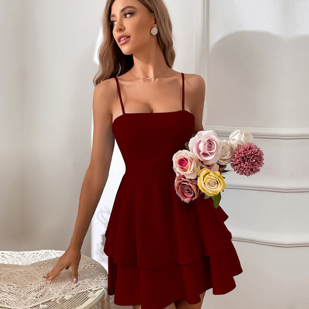Robe Mini à Bretelles Spaghetti pour Femmes
