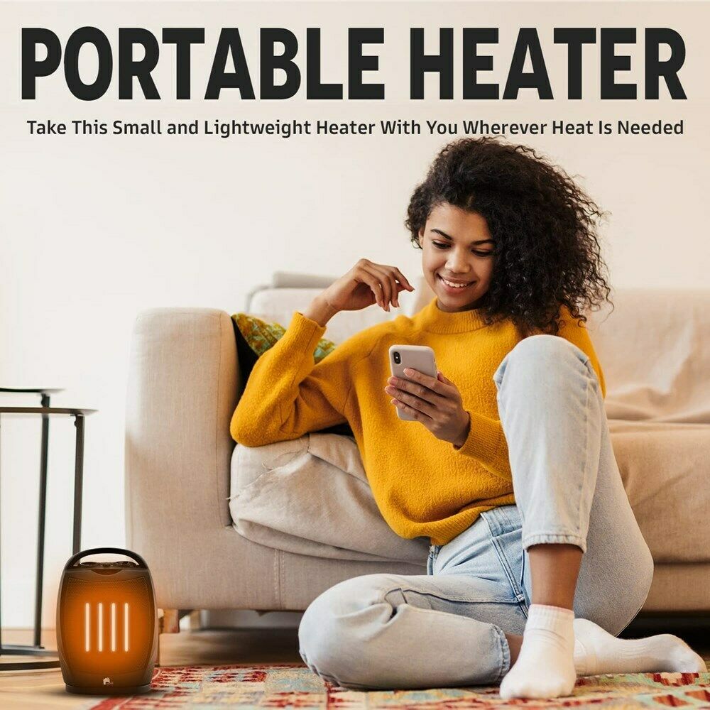 Chauffage d'Espace Électrique Portable Super Silencieux Ventilateur Oscillant avec Thermostat