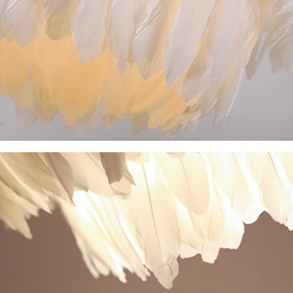 Suspension en plumes d'oie ronde, 3 couleurs