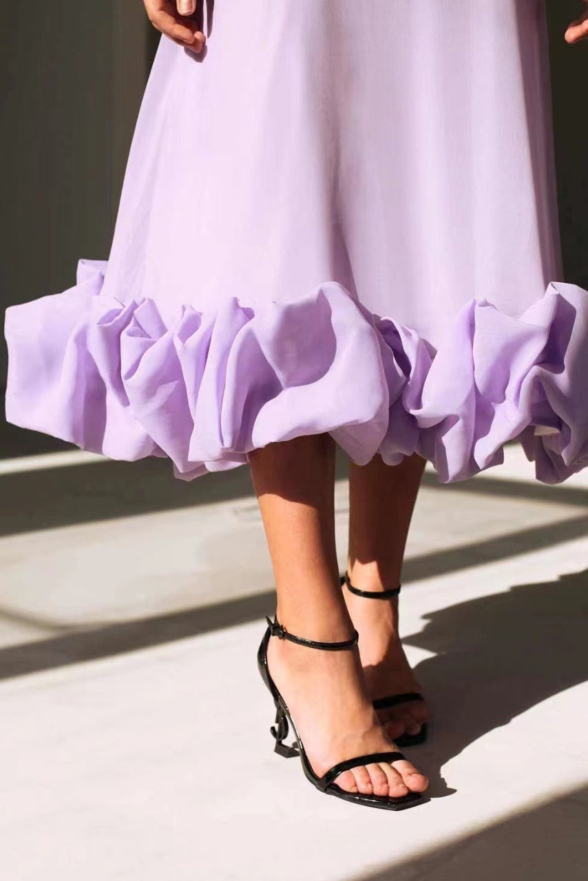 Spaghetti Strap Wedding Dress with Ruffles for Women | Maxi