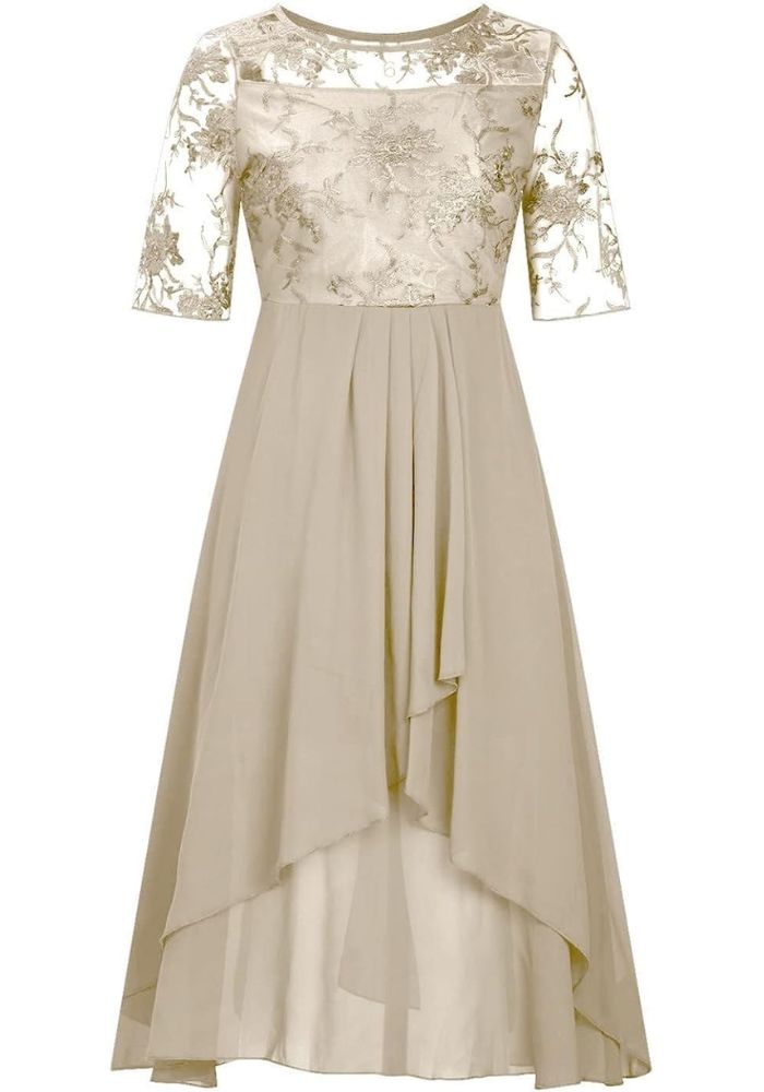 Women's dress with 3/4 sleeves and round neck | Mini