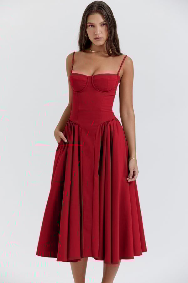 Jutte | Robe mi-longue sans manches pour femmes