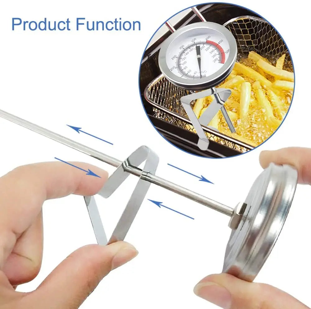 Thermomètre à Friture en Acier Inoxydable avec Longue Sonde