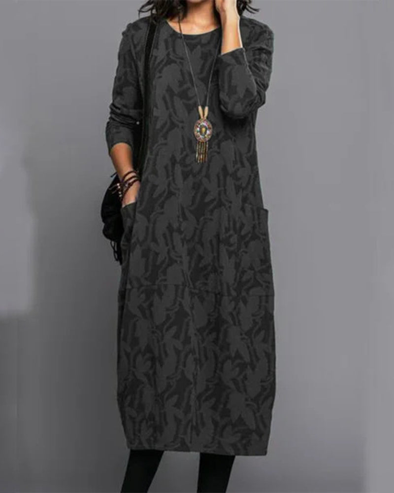 Xenia | Printed long-sleeve dress