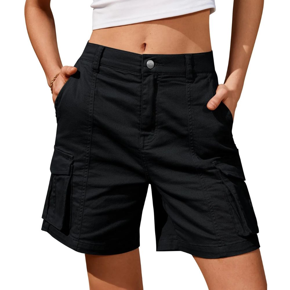 Shorts Cargo Longs Femmes Taille Basse