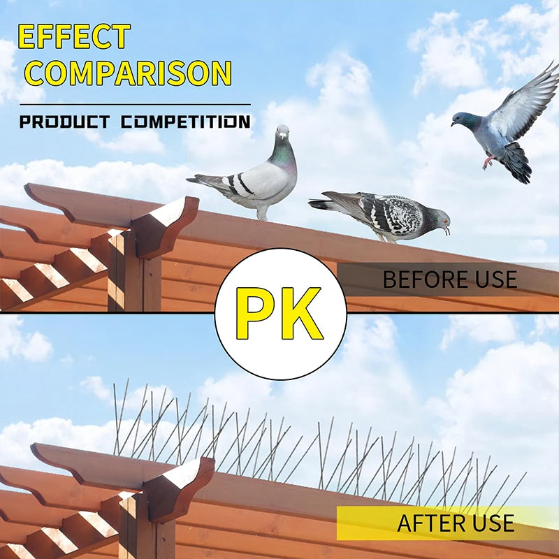 Epines Répulsives pour Oiseaux en Acier Inoxydable pour Extérieur