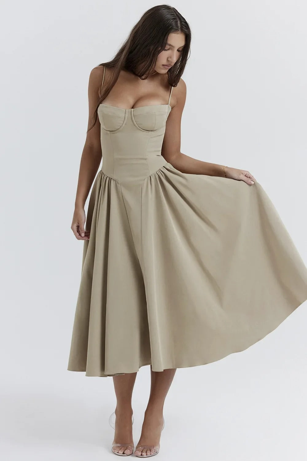 Jutte | Robe mi-longue sans manches pour femmes