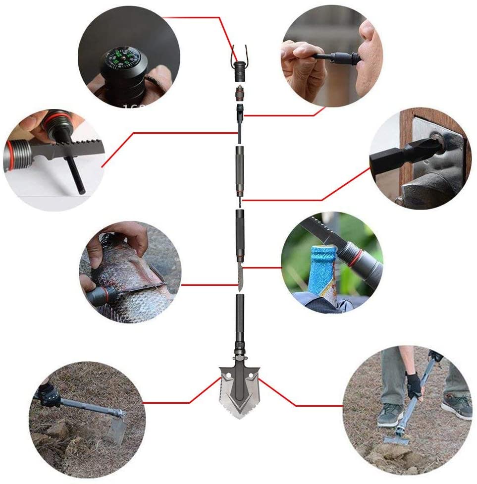 Pelle de survie multi-fonction indestructible
