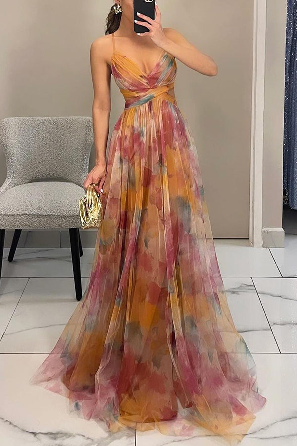 Sleeveless Wedding Dress with Deep V-Neck for Women | Maxi