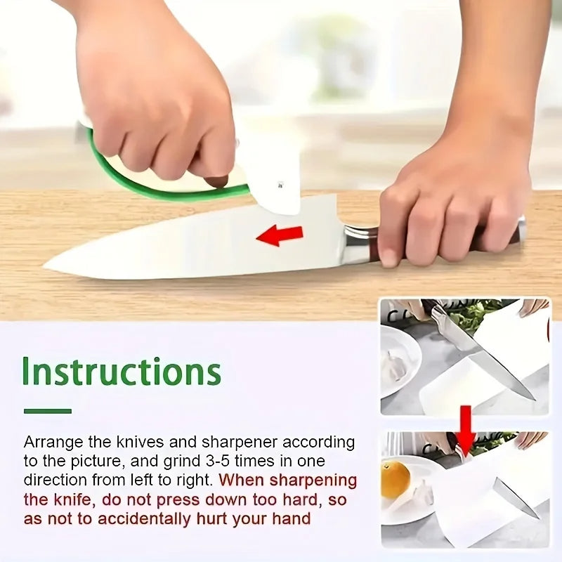 Aiguiseur de Couteaux Manuel Compact pour Outils de Cuisine et de Jardin