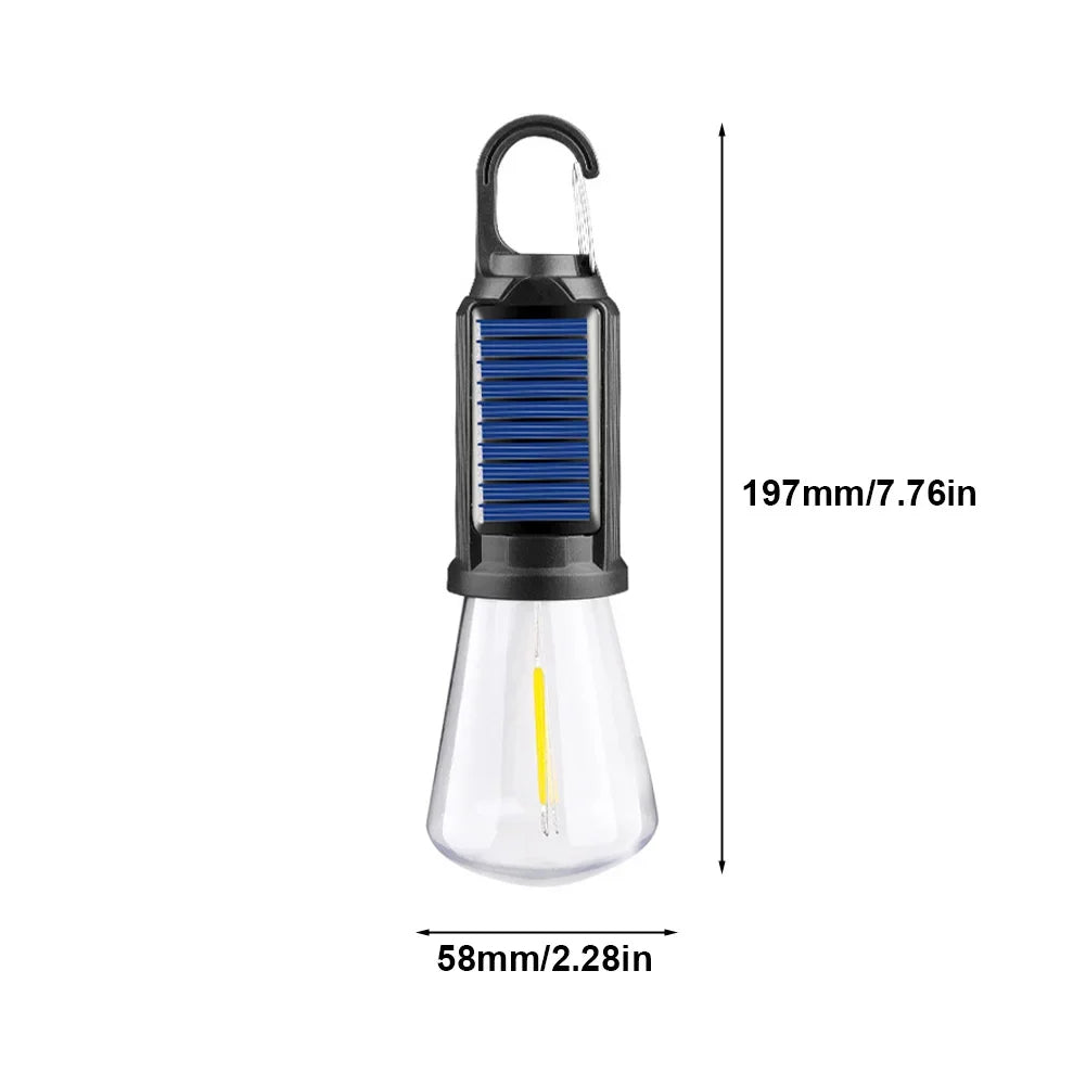 Lampe de Camping Rechargeable Solaire avec Crochet