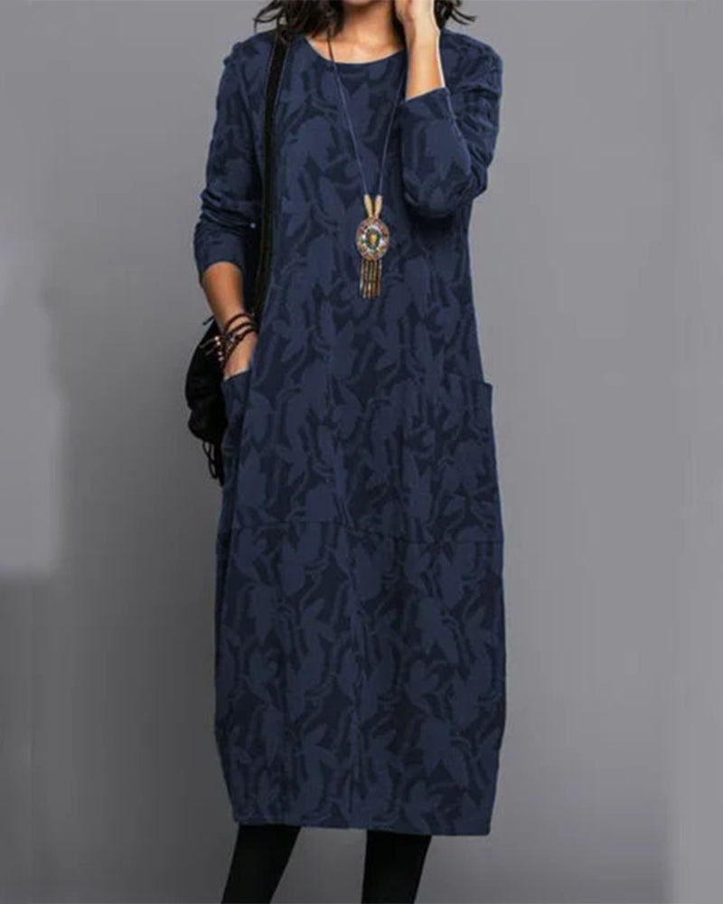 Xenia | Printed long-sleeve dress