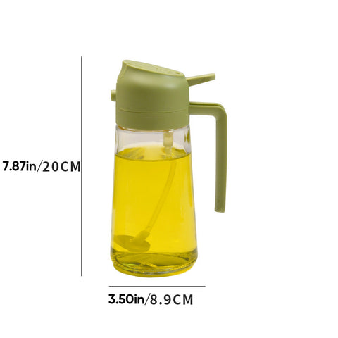 Pulvérisateur et distributeur d'huile en verre 2-en-1