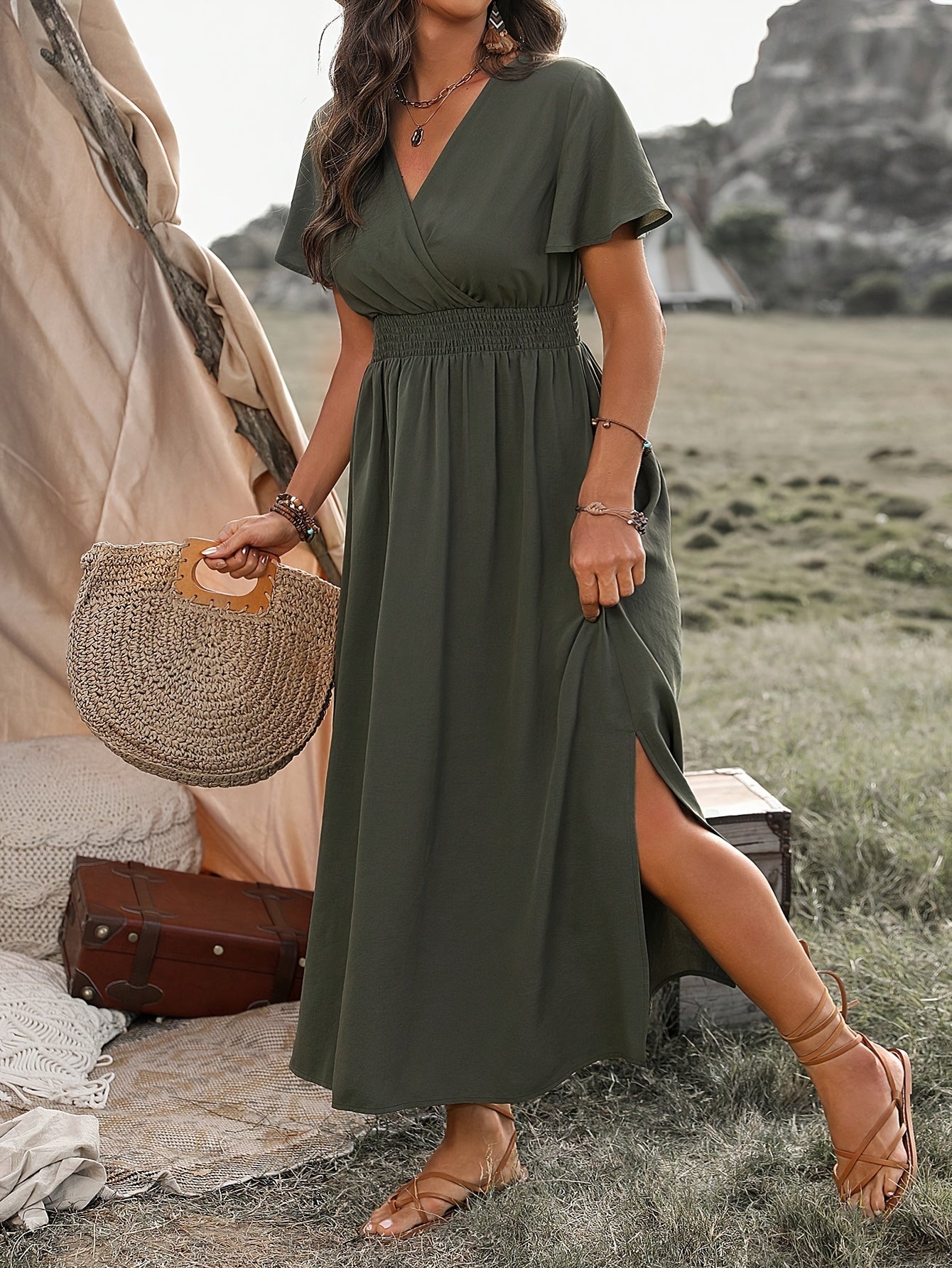Berlin | Robe froncée avec taille cintrée