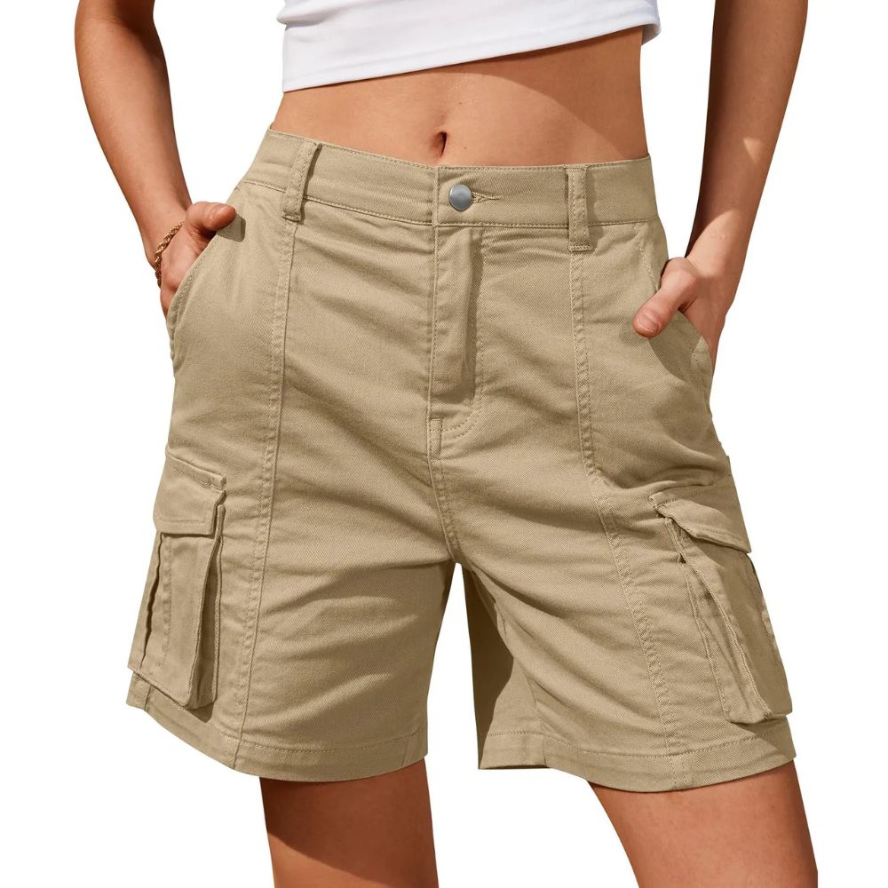 Shorts Cargo Longs Femmes Taille Basse