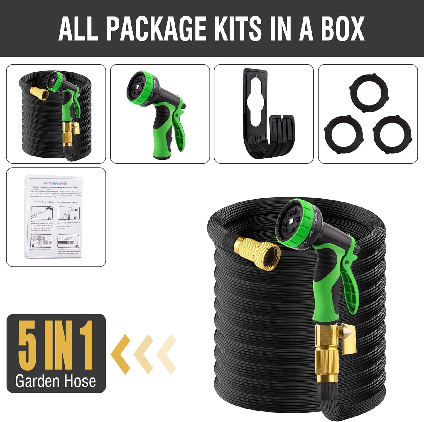 Tuyau de Jardin Extensible Avec Buse de Pulvérisation à 10 Fonctions