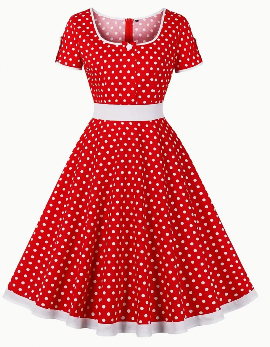 Romina | Belle robe vintage à pois pour femmes