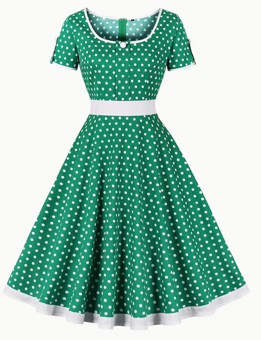 Romina | Belle robe vintage à pois pour femmes