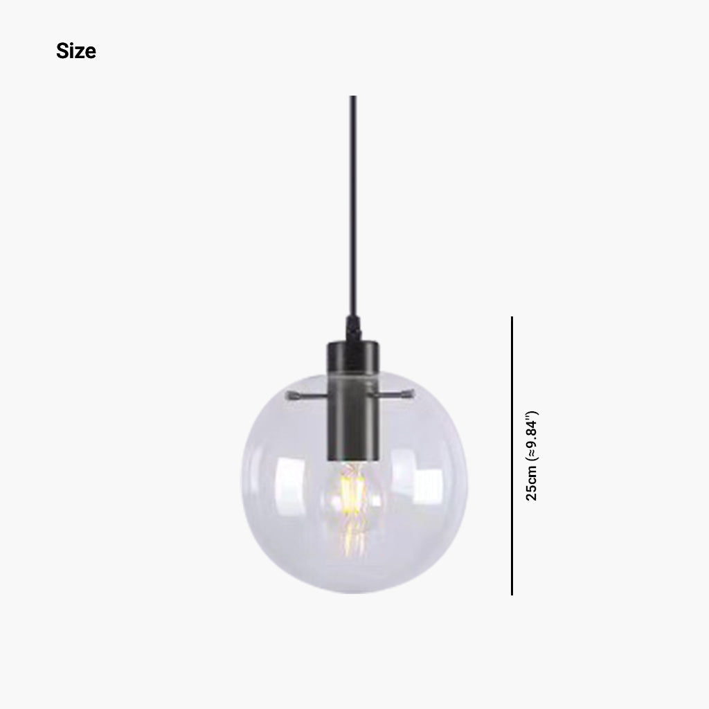 Suspension Moderne Minimaliste Bulles, Fer & Verre