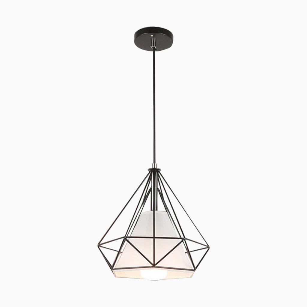 Suspension Cadre Cage Industriel Vintage, Fer