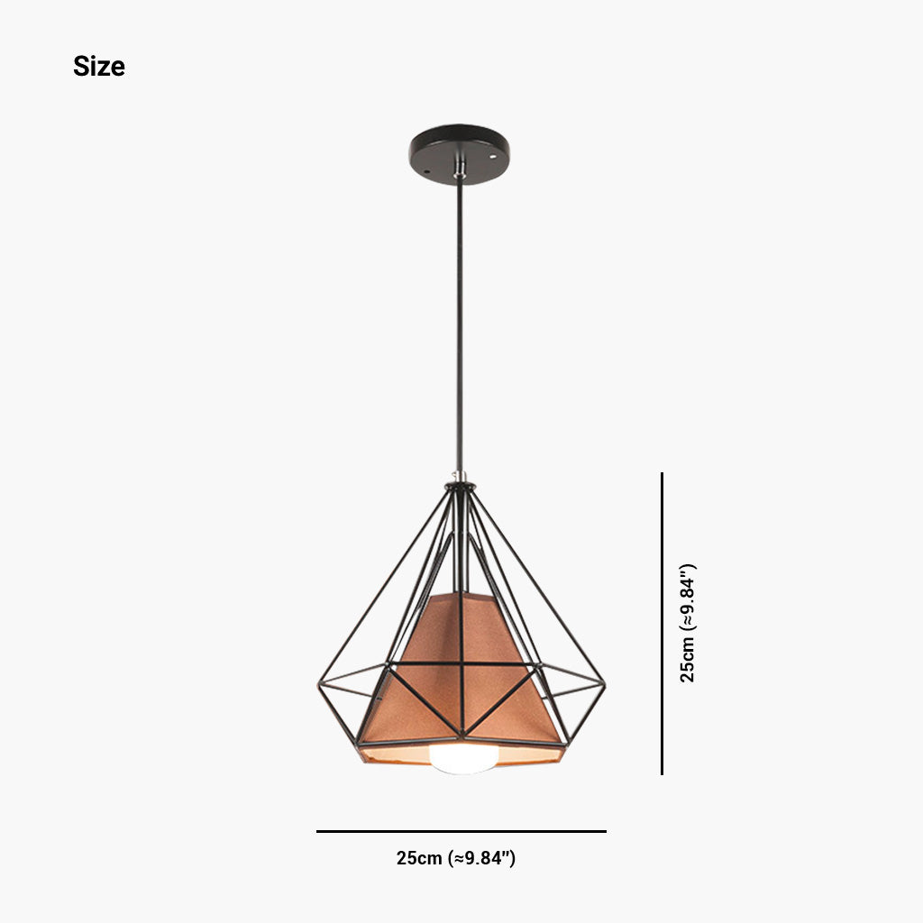 Suspension Cadre Cage Industriel Vintage, Fer