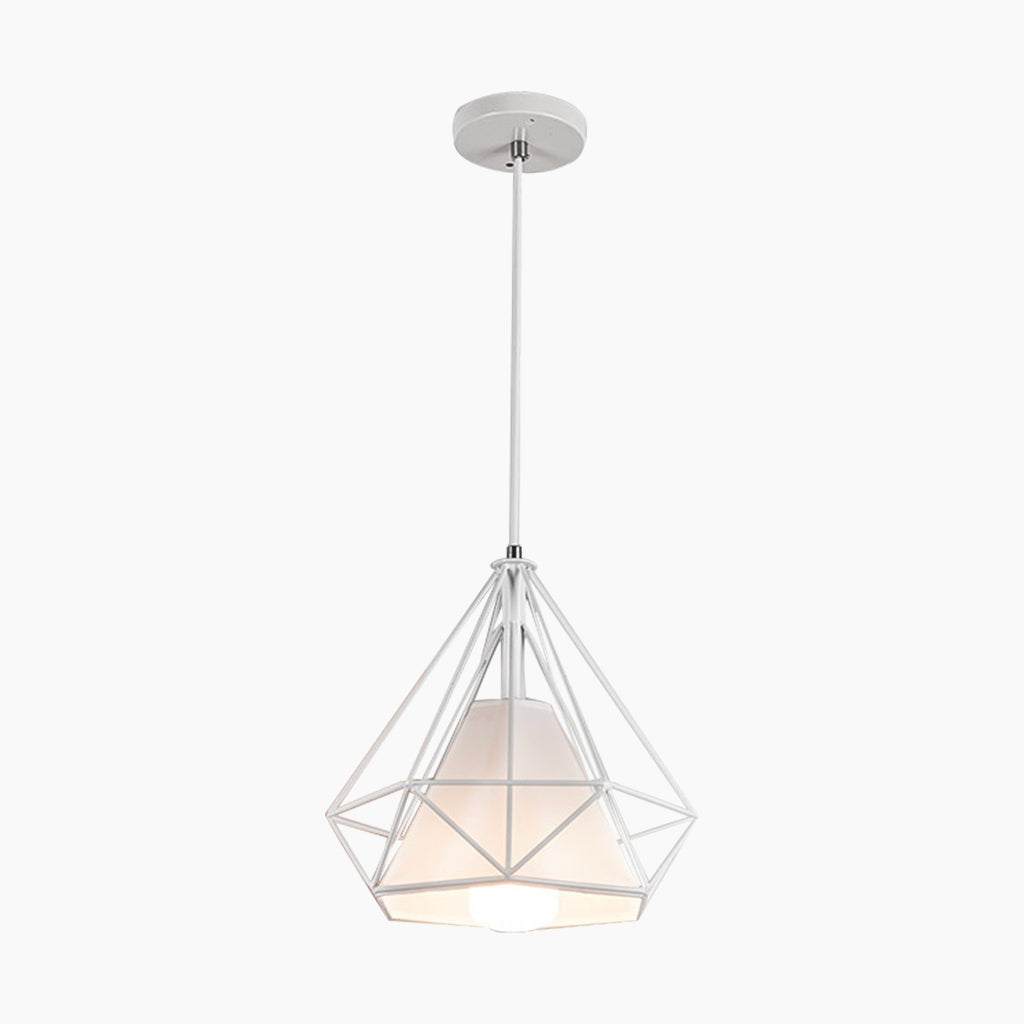 Suspension Cadre Cage Industriel Vintage, Fer