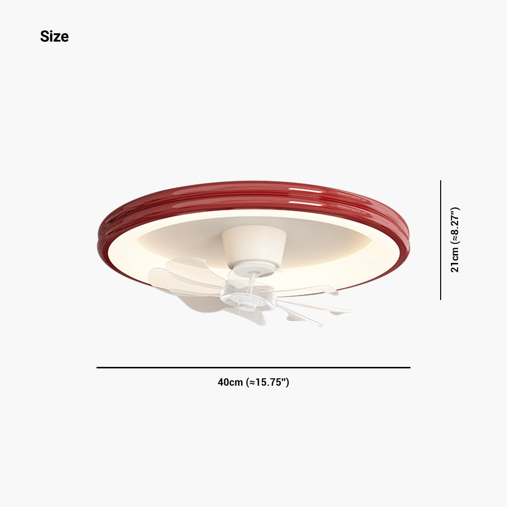 Ventilateur de plafond avec lumière LED claire, montage encastré, crème, 5 couleurs
