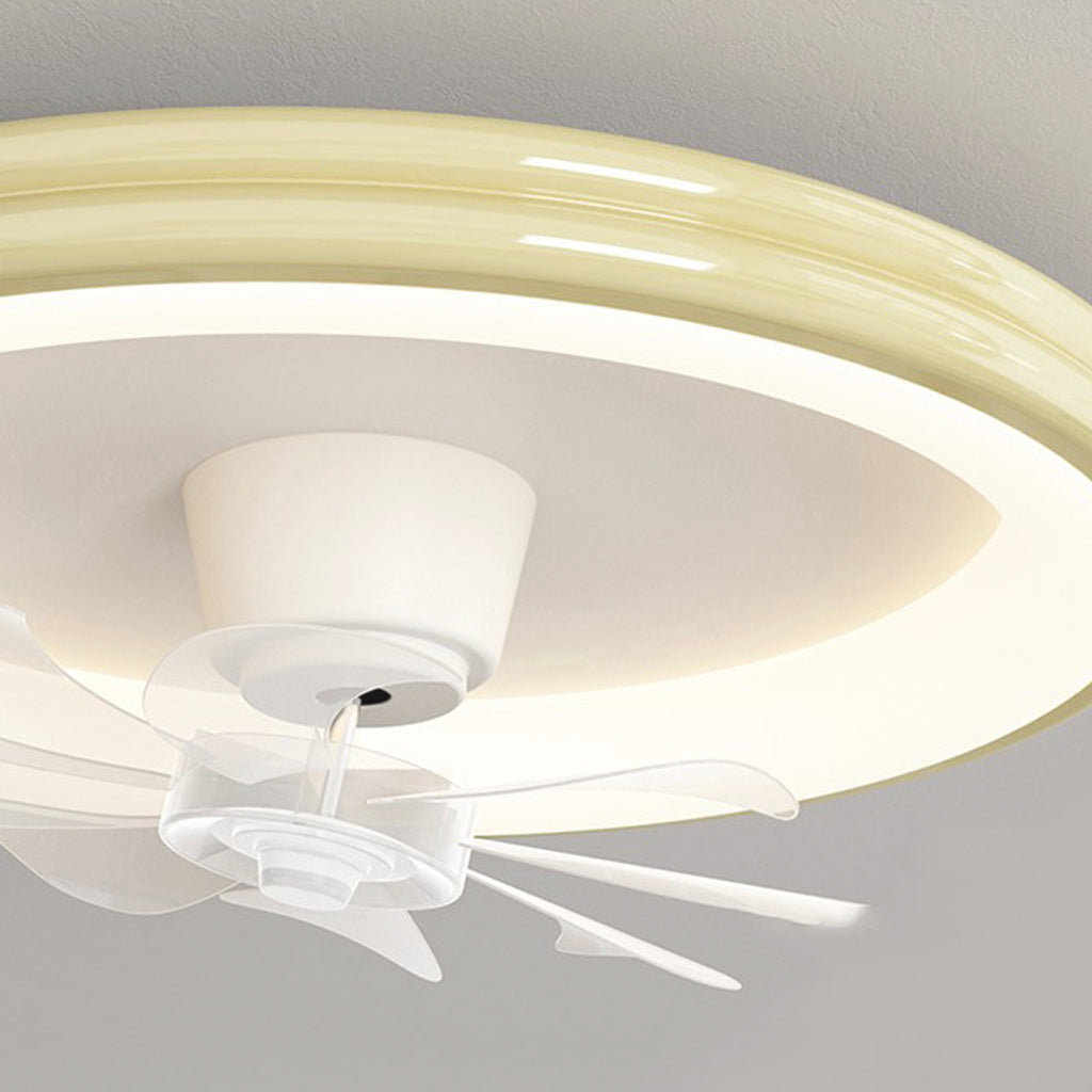 Ventilateur de plafond avec lumière LED claire, montage encastré, crème, 5 couleurs